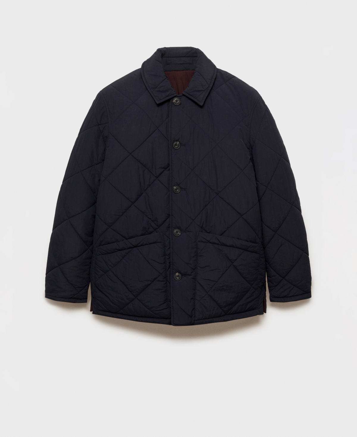 Mango Men's Two-tone Reversible Quilted Jacket In Dark Navy
