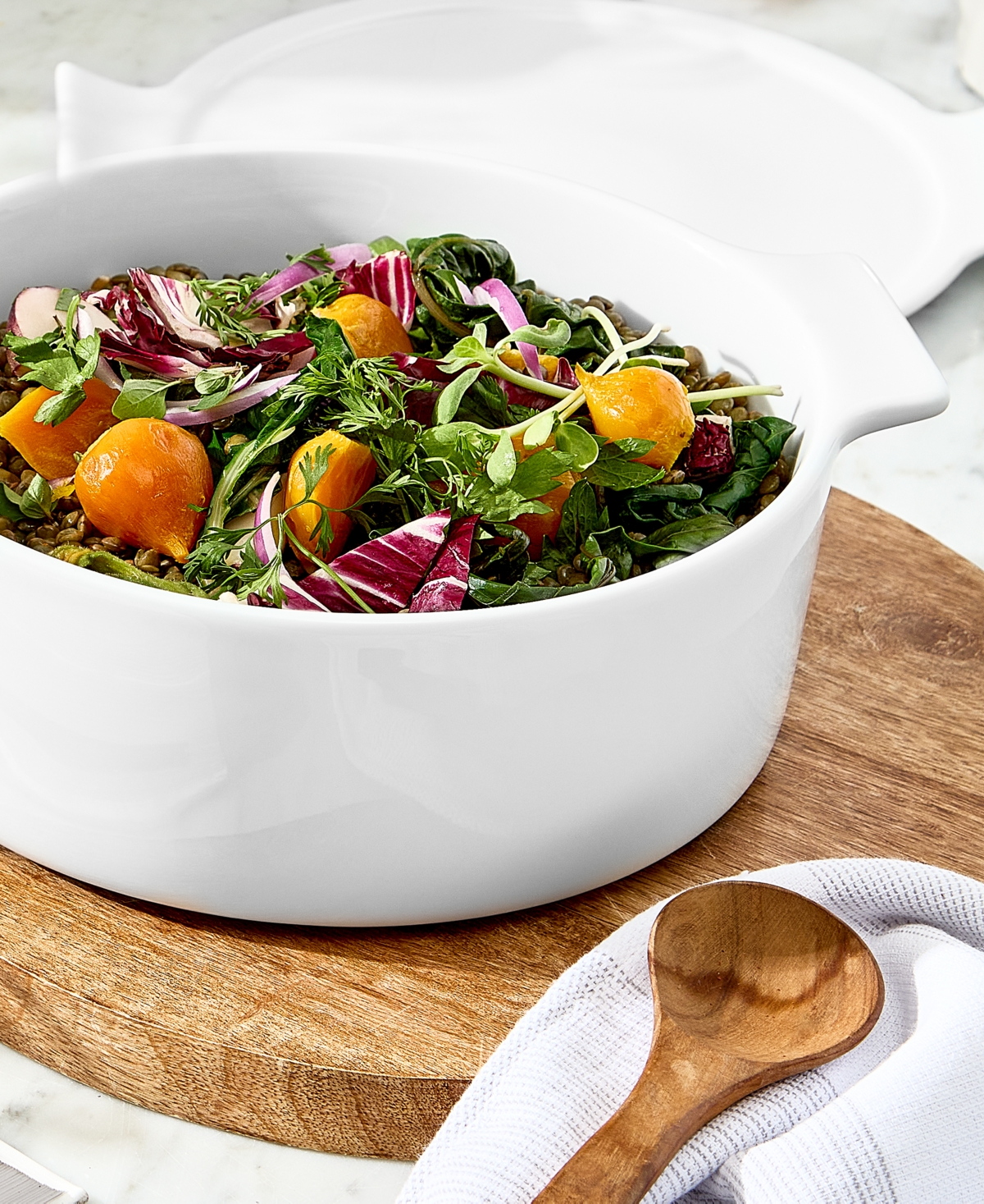 The Cellar James Covered Vegetable Bowl, Exclusively At Macy's In White
