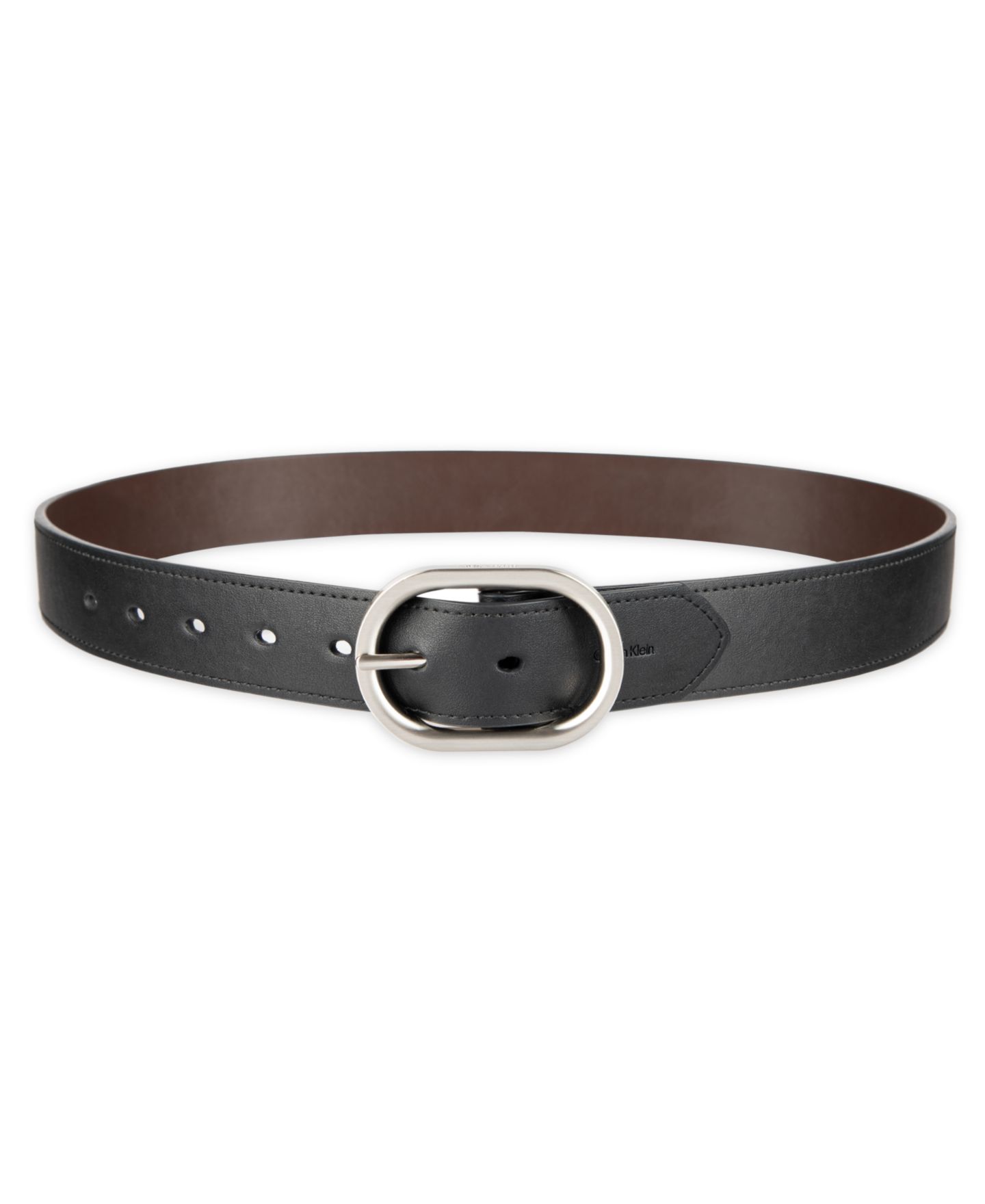 Мужской ремень Calvin Klein Reversible Center Bar Buckle Dress Belt, цвет: Чёрный / Коричневый — фото 12
