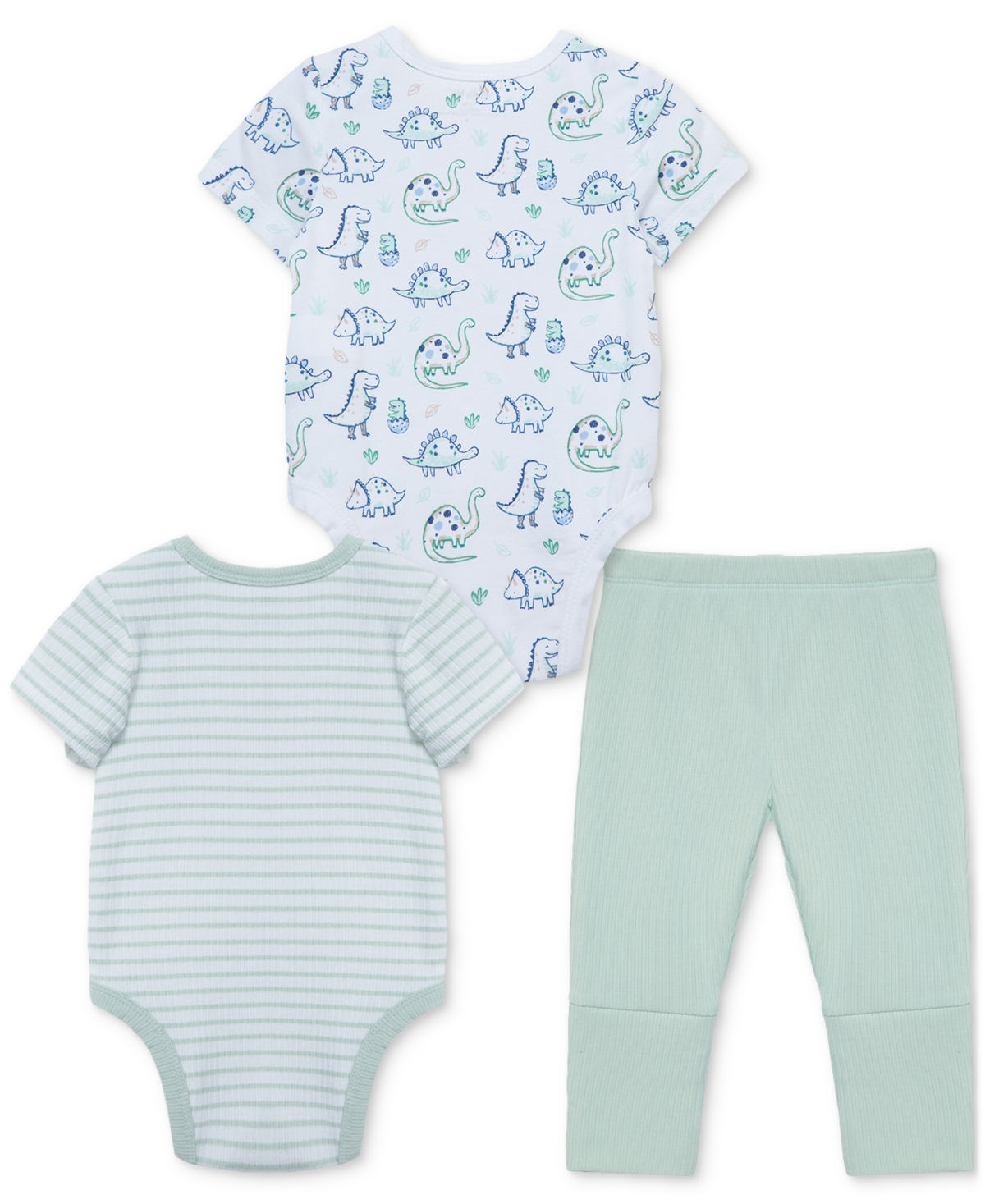 Little Me Baby Boys 3-pc. Dino Bodysuits & Pants Set In Green