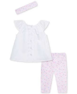Baby Girls Rosy Breeze Cotton Tunic, Leggings & Headband, 3 Piece Set 
