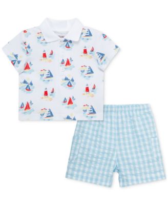 Little Me - Baby Boys Breezy Cotton Polo Shirt & Shorts, 2 Piece Set