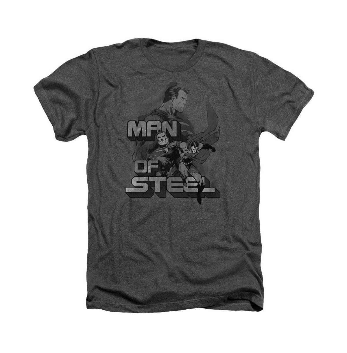 Mens Steel Poses Adult Heather Tee / T-Shirt - Charcoal
