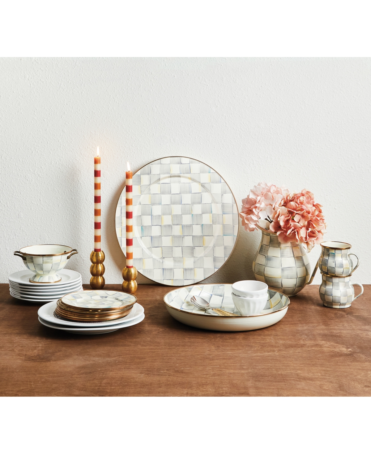 Shop Mackenzie-childs Sterling Check Abundant Bowl In Multi
