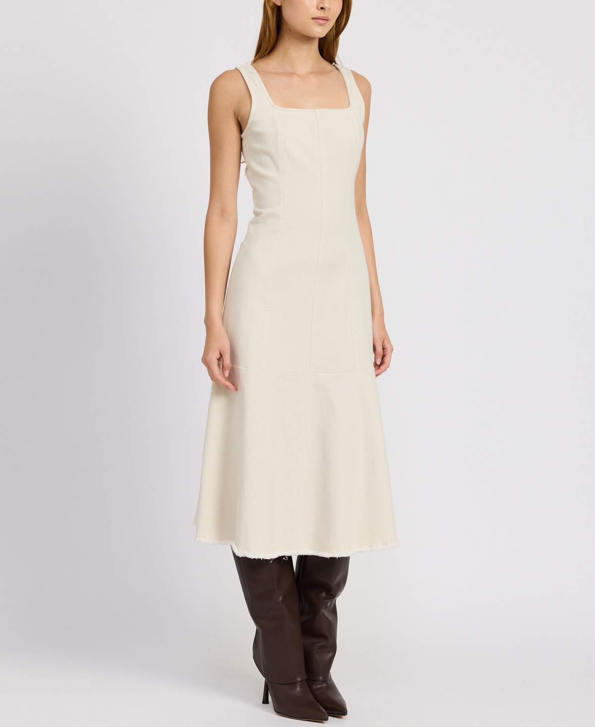 En Saison Women's Gwendolyn Denim Midi Dress In Off White