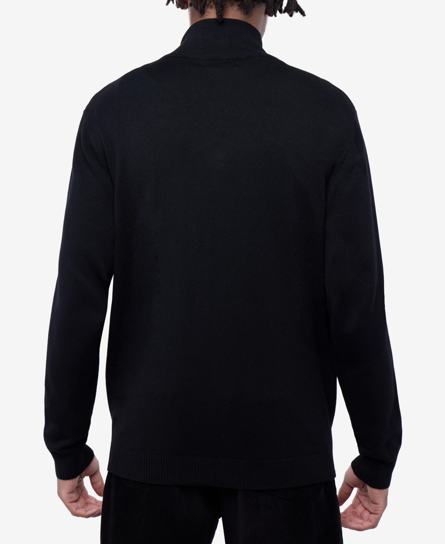 Мужской свитер SPRING + MERCER Full Zip Mock Neck, цвет: Чёрный — фото 2