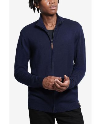 Men's Full Zip Mock Neck Sweater