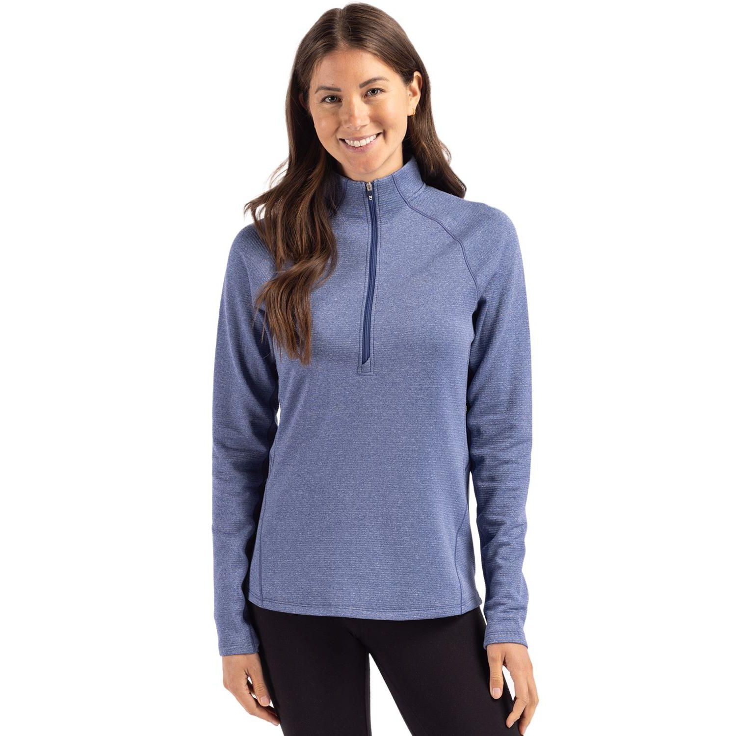 Women's Cutter and Buck Peshastin Fleece Recycled Half Zip Pullover