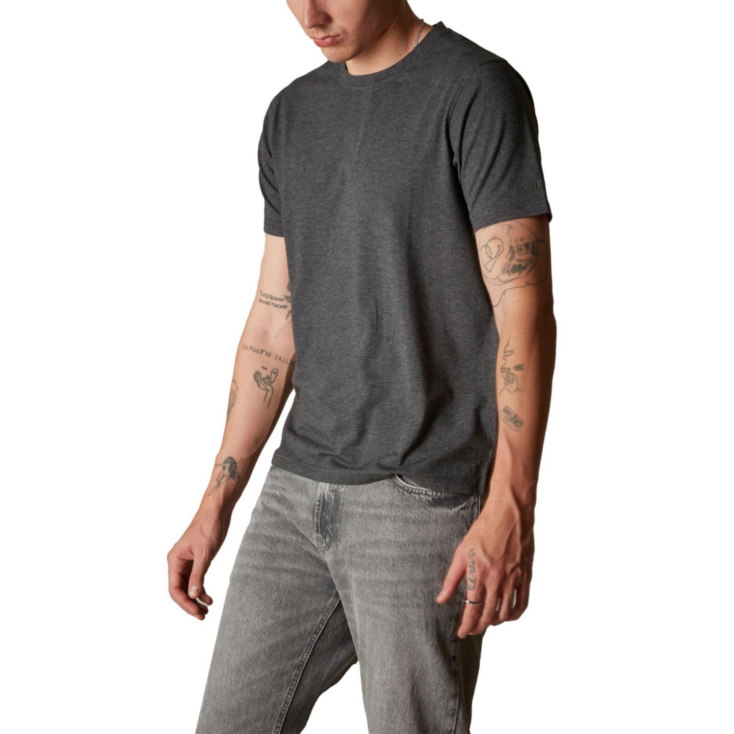 Мужская футболка Members Only Big & Tall Men s Cotton Crew Neck, цвет: Угольный — фото 3