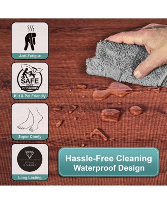 Interlocking Floor Mat Mahogany Wood Print 12 Pieces 24x24