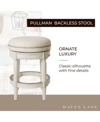 Pullman Backless Counter Stool, White Oak/Natural Upholstery, Set of 4