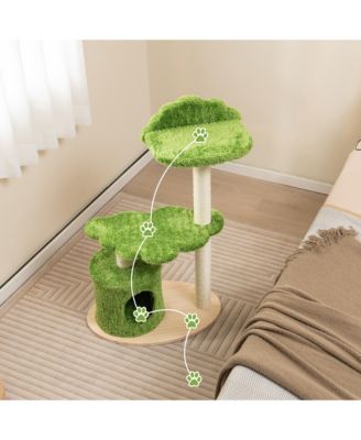 38'' Cute Cat Tree Cat Condo Furniture w/ Fully Wrapped Sisal Scratching Posts