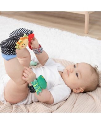 Montessori Baby Rattle Socks and Wrist Rattle Set, 5 Piece