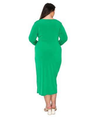 Plus Size Estelle Ruched Bodycon Midi Dress