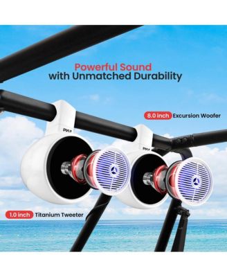 8'' Marine Bluetooth Wakeboard Speaker System with LED Lights, 300W