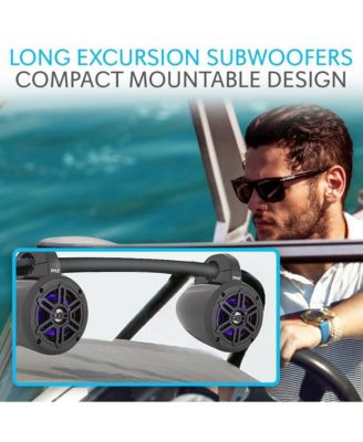 4'' Waterproof Marine Tower Speakers with LED Lights, 300W, Black