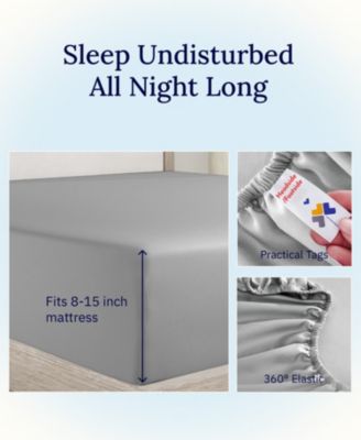 Soft 400 Thread Count 100% Cotton Deep Pocket Twin Fitted Sheet Only - Twin