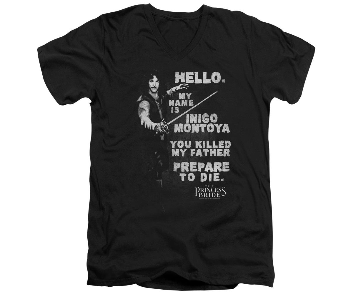 Mens Hello Again Short Sleeve Adult V Neck Premium Cotton Tee / T-Shirt - Black