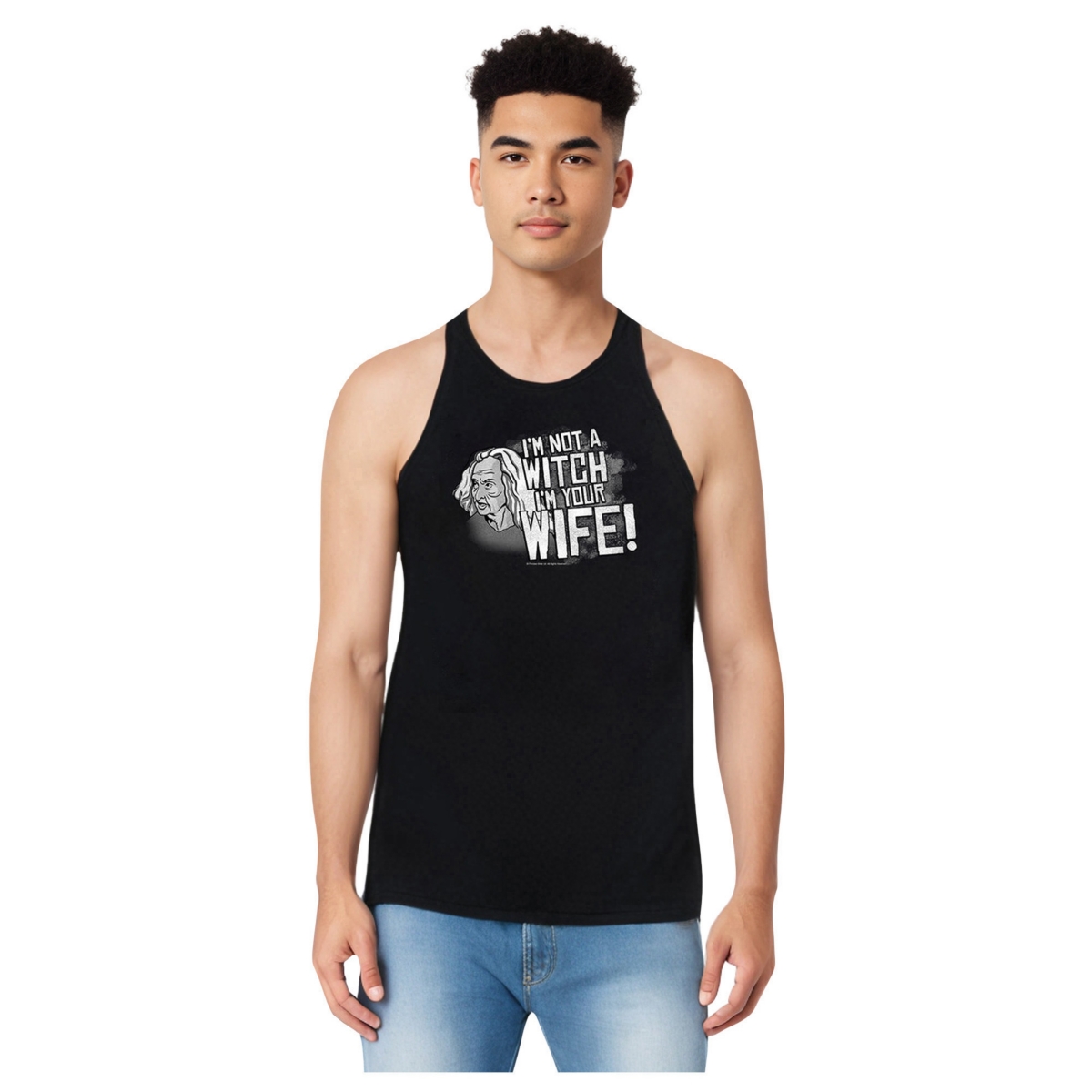 Mens Not A Witch Adult Tank - Black