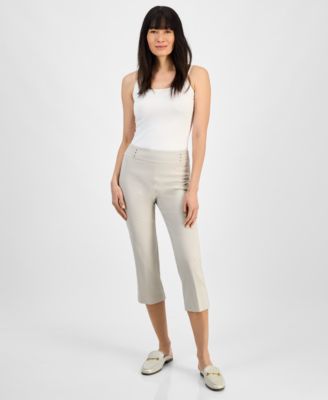 JM Collection - Women's Bandleader Slim-Fit Cropped Pants