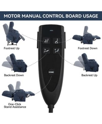 Dual Motor Heat Massage Infinite Position Up to 350 LBS Electric Power Lift Recliners with Power-Remote