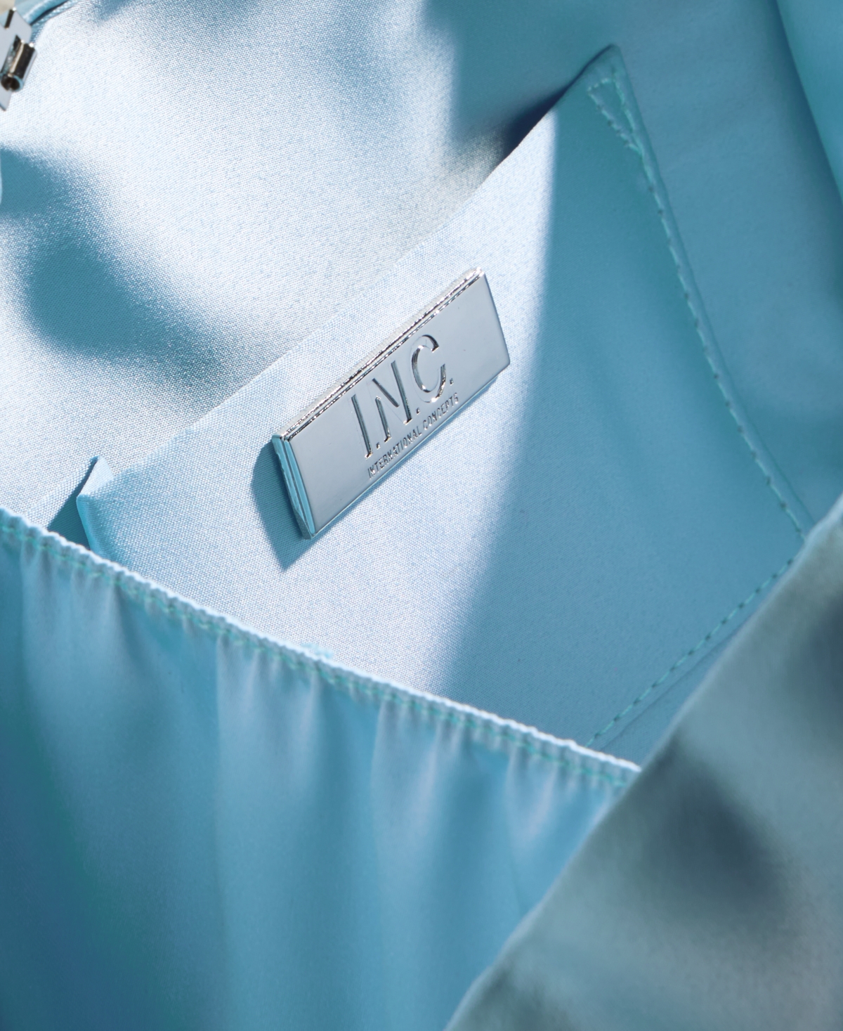 Inc International Concepts Seashell Minaudiere Satin Crossbody, Exclusively At Macy's In Bliss Blue