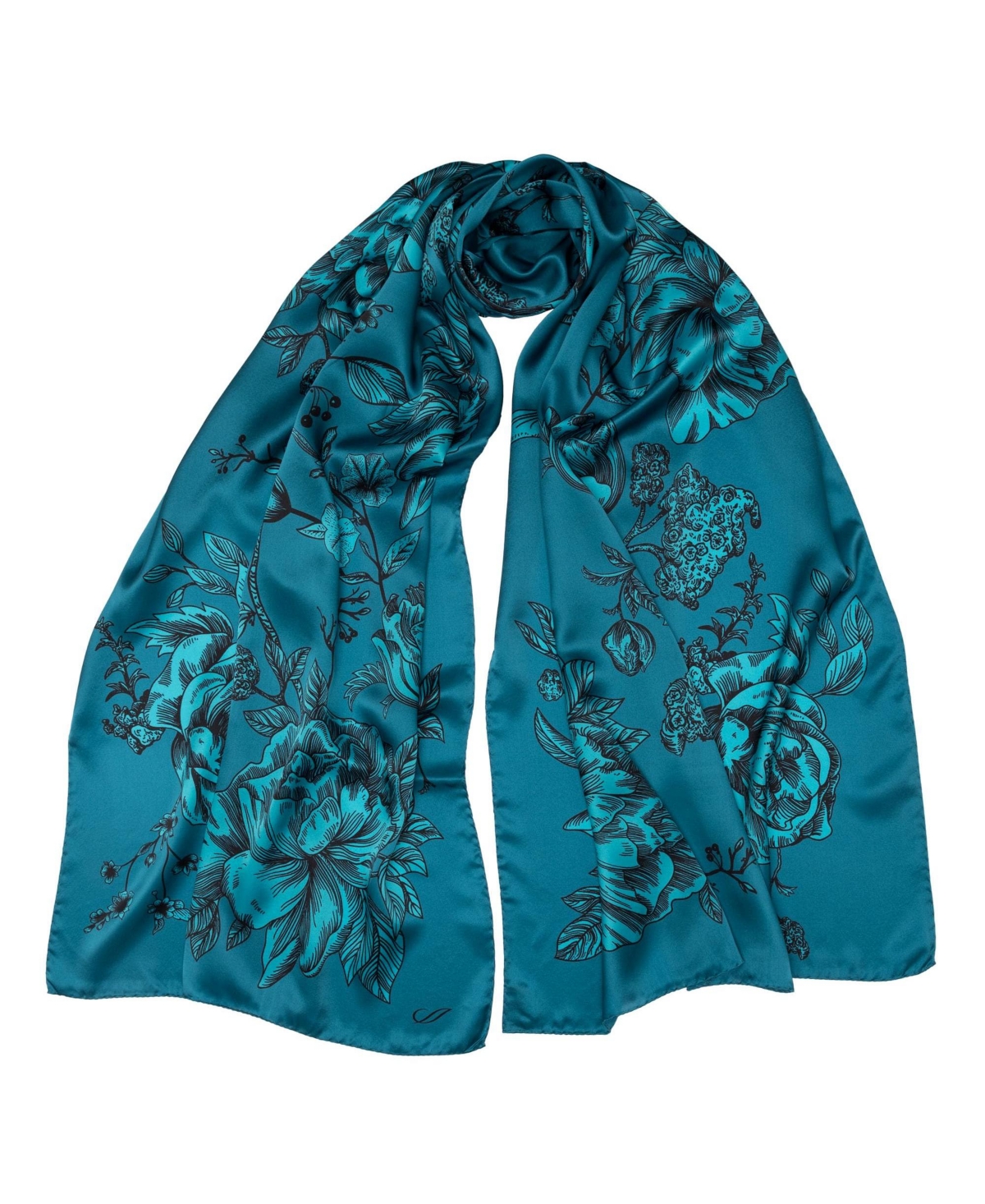 Isabella - Silk Scarf/Shawl for Women - Indigo