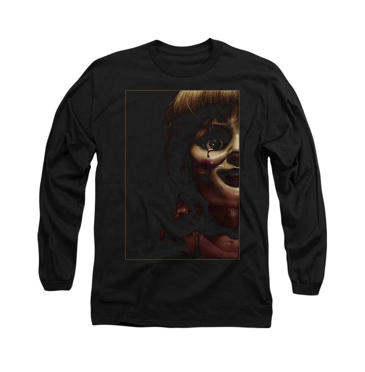 Men's Doll Tear Long Sleeve Adult Tee / T-Shirt - Black