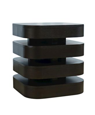 Brix Mid-Century Modern Floating Sculpture Layered Square End Table