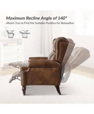 Genuine Leather Spindle Leg Volkert Traditional Manual Recliner