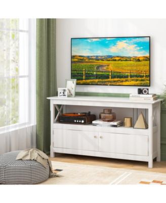 TV Stand Entertainment Center with Charging Station for TVs up to 50 Inch