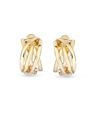 Classic Celtic Knot Clip-On Earrings Two Tone For Non-Pierced Ears Gold Plated