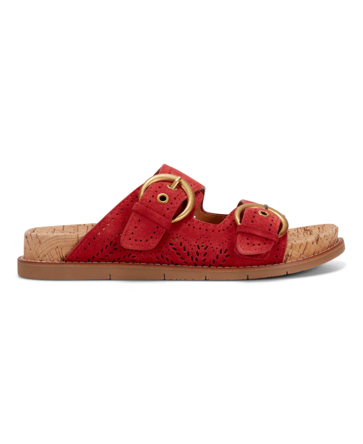 Shop Earth Women's Francii Double Band Flat Slip-on Sandals In Red Suede