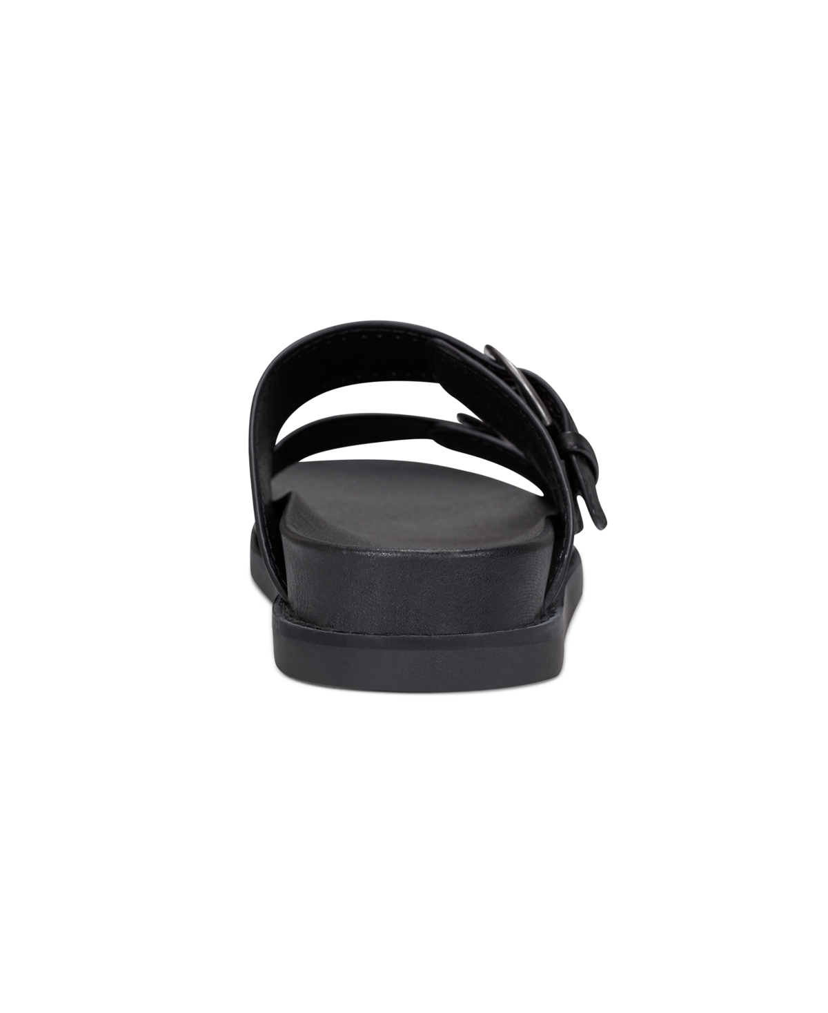 Shop Earth Women's Francii Double Band Flat Slip-on Sandals In Black Leather