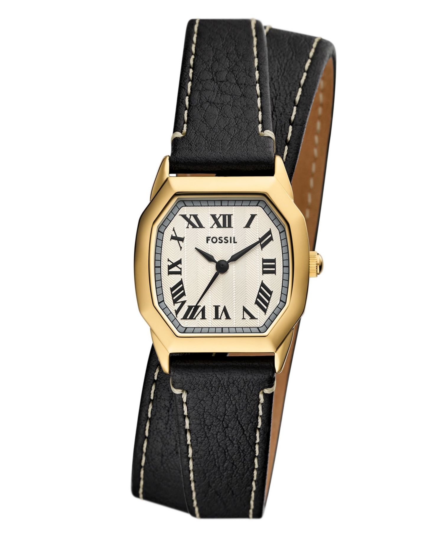 Women's Harlow Three-Hand Black Leather Watch, 27mm