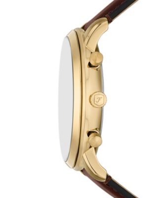 Men's Neutra Chronograph Brown Leather Watch, 44mm