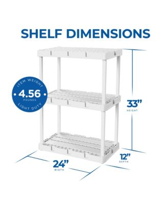 Knect A Shelf 3 Shelf Interlocking Organizers, White (2 Pack)