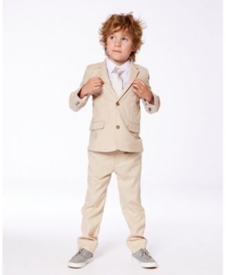 Boy Neck Tie Light Taupe Striped - Toddler|Child