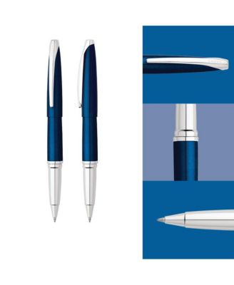 A.T. Cross ATX Translucent Blue Lacquer with Polished Chrome Appointments Selectip Rollerball Pen