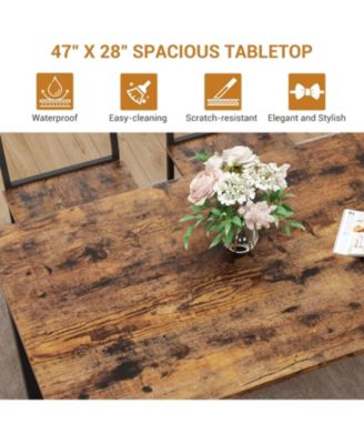 Kitchen Table Chairs Set for 4 with 2 Chairs and Bench, 4 Pieces Dining Table Set with Storage Rack & Metal Frame, Kitchen Table Set with for Small Space, Apartment