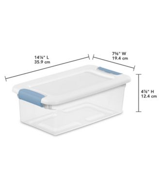 Sterilite Clear Plastic 6 Quart Storage Box Container with Latching Lid, 24 Pack