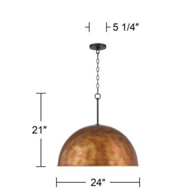 Julian 24" Rustic Pendant Ceiling Light Fixture Dining Room Over Table Dome 4-Light Brown Bronze Finish