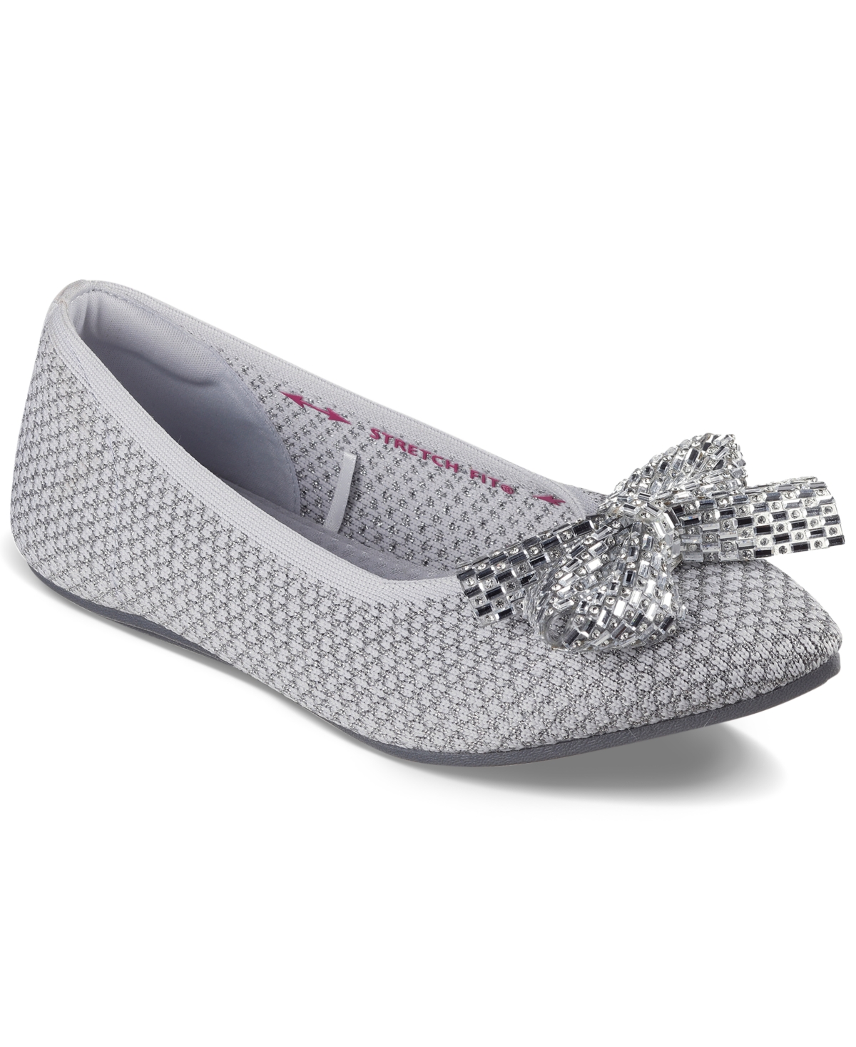 Women's Cleo Point Bow - Shimmery Shine Skimmer Flats from Finish Line - Silver