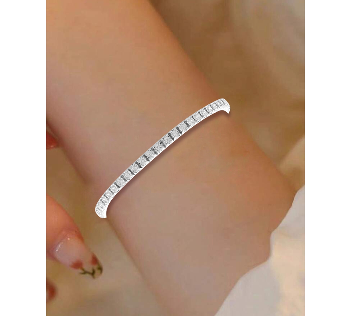 Macy's Diamond Illusion Set Tennis Bracelet (2 Ct. T.w.) In 14k White Gold In White Grou