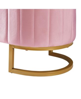Elegant Velvet Upholstered Storage Ottoman Bench with Sturdy Metal Legs for Bedroom or Living Room-The Pop Home