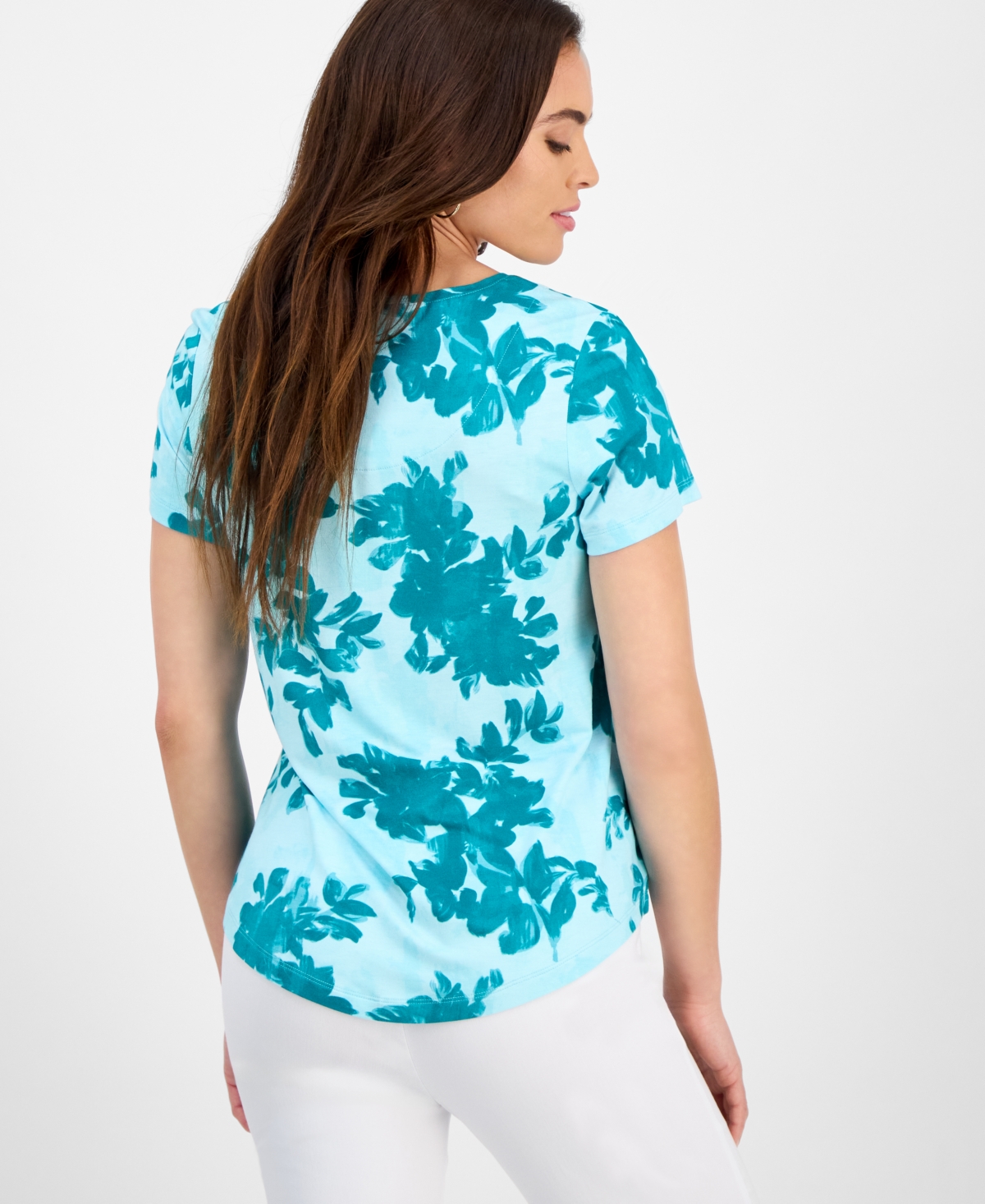 JM COLLECTION PETITE SHORT-SLEEVE TEE, EXCLUSIVELY AT MACY'S 