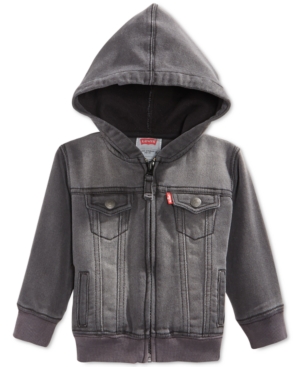 Shop Levi's Baby Boys Or Baby Girls Knit Hooded Jacket In Grey