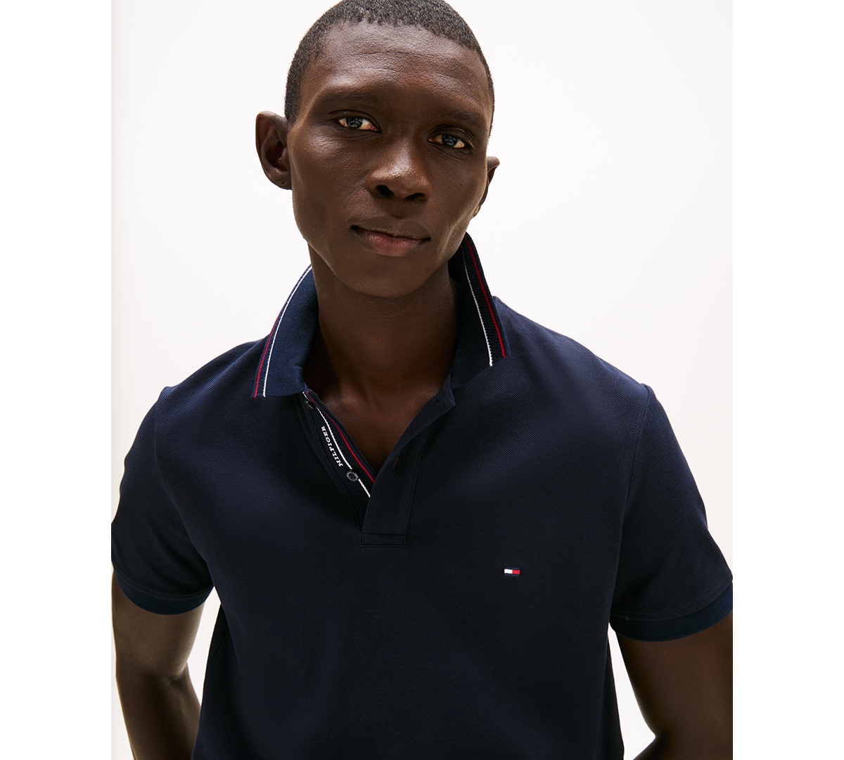 Tommy Hilfiger Men's Big & Tall Placket Interest Classic-fit Polo Shirt In Desert Sky