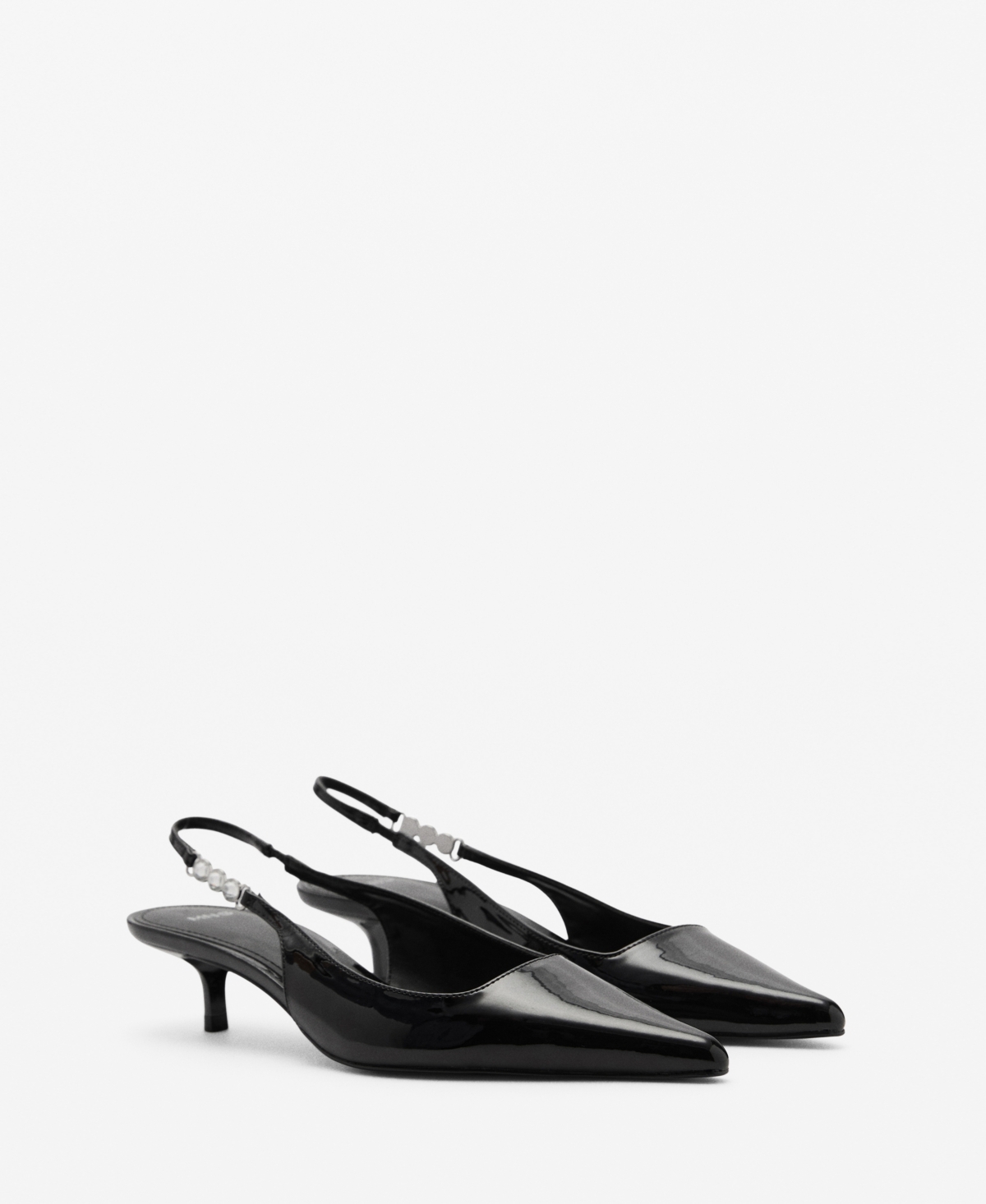 Mango Women's Rhinestone Detail Kitten Shoes In Black