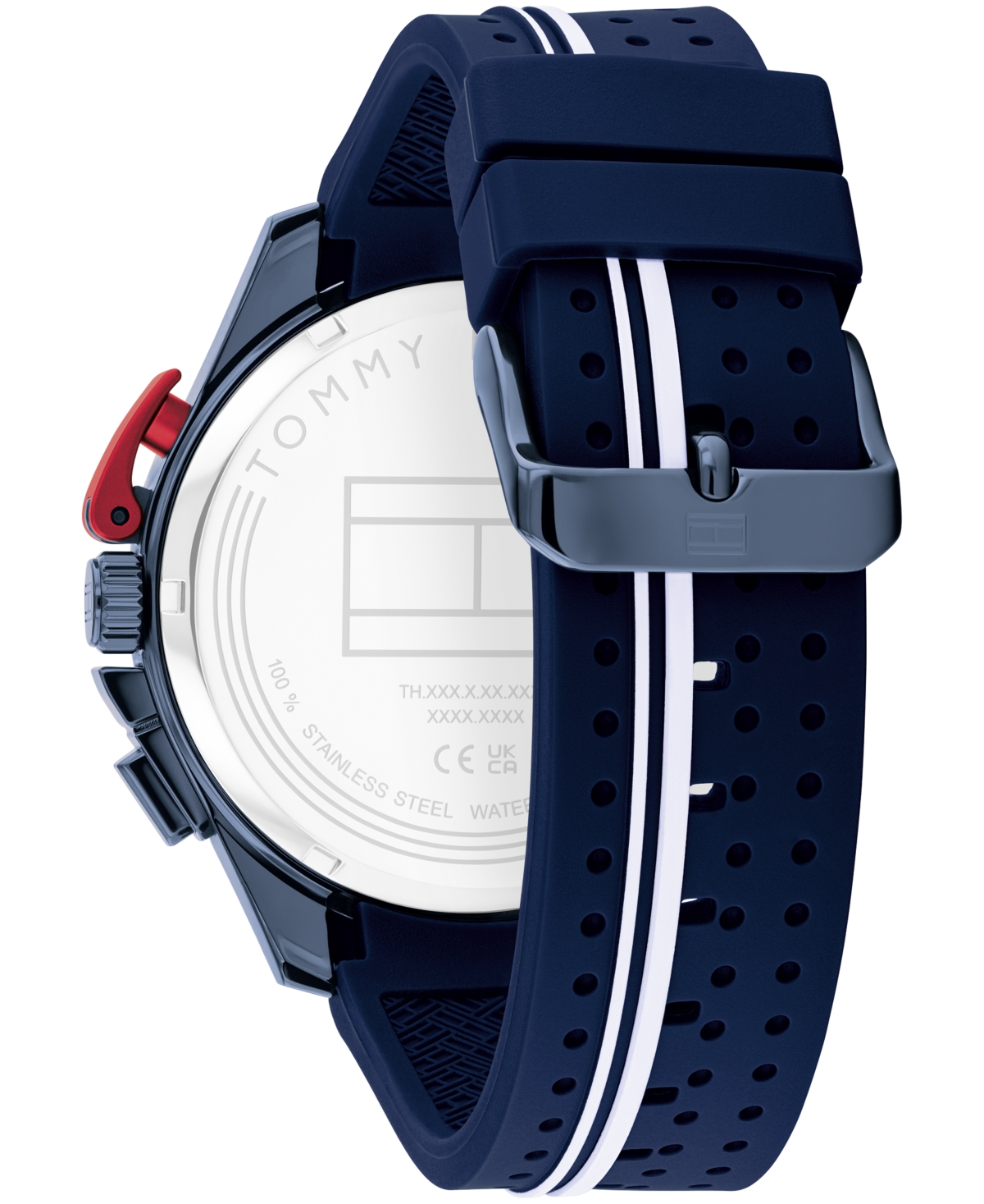 Tommy Hilfiger Men's Chronograph Blue Silicone Strap Watch, 46mm In Navy
